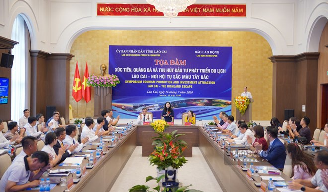 Overview of the seminar "Lao Cai - Where the colors of the Northwest converge". Photo: Bao Nguyen