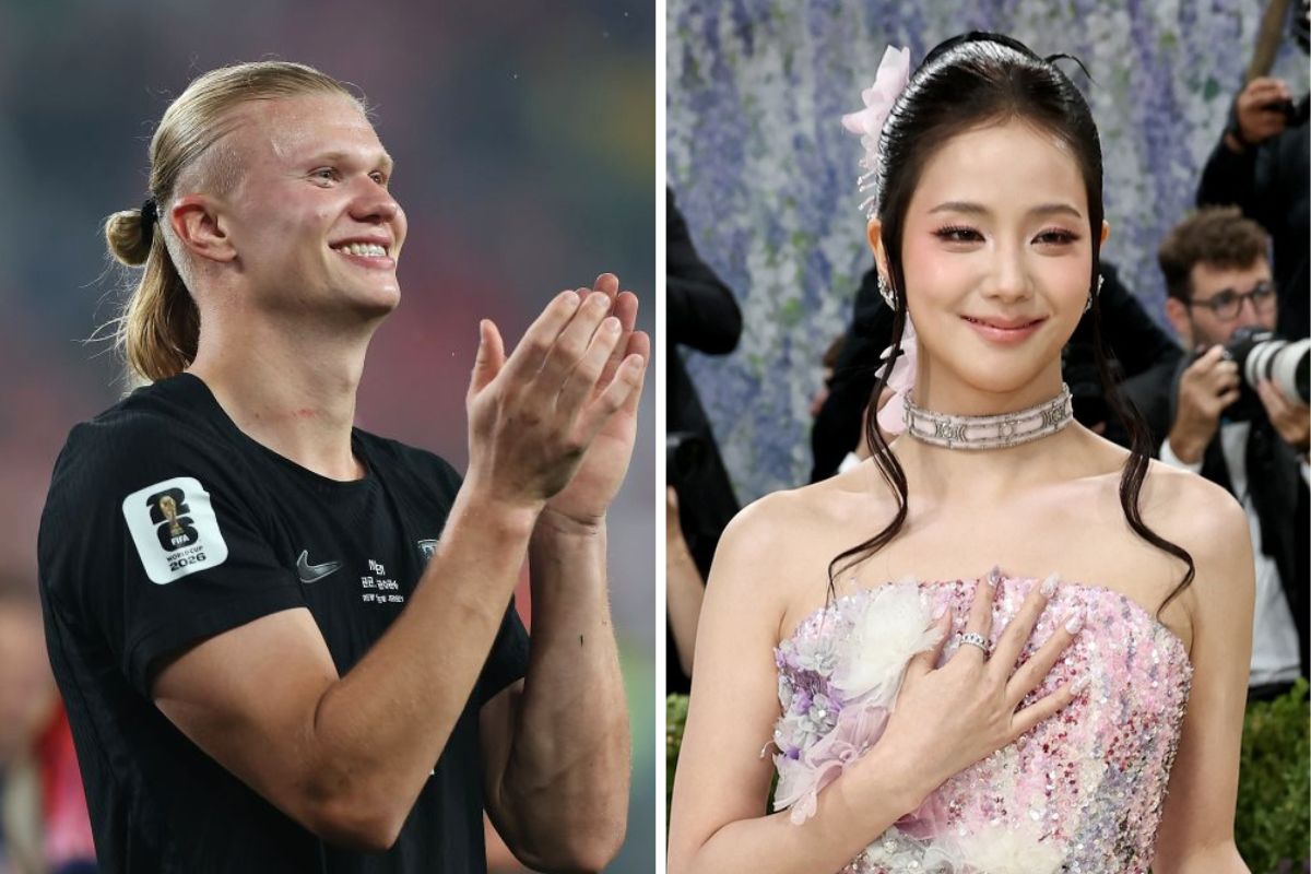 Erling Haaland and Jisoo (Blackpink). Photo: Xinhua, AFP
