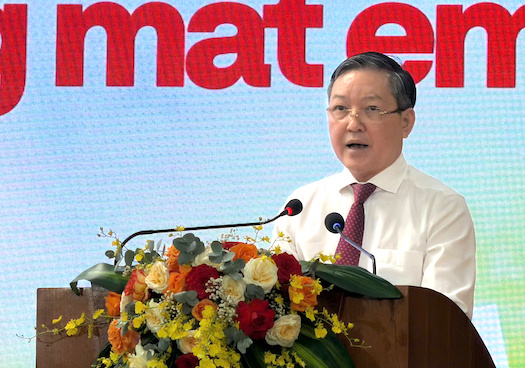Ông Lương Quốc Đoàn, Ủy viên Trung ương Đảng, Chủ tịch Ban chấp hành Trung ương Hội Nông dân Việt Nam phát biểu. Ảnh: Ban tổ chức
