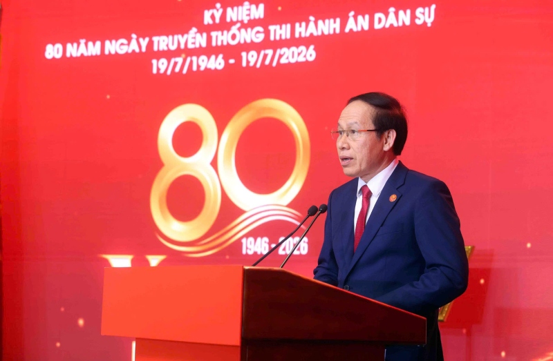 Ủy viên Ban chấp hành Trung ương Đảng, Phó Thủ tướng Chính phủ Lê Tiến Châu phát biểu tại lễ kỷ niệm. Ảnh: Cục Quản lý THADS