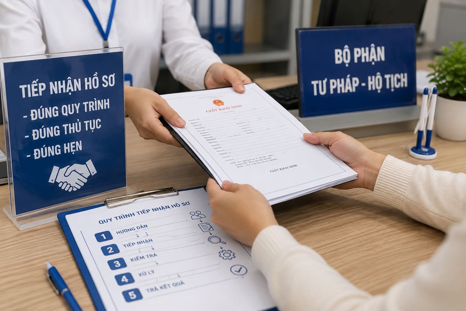 Công dân phản ánh xung quanh quy trình nhận hồ sơ bị từ chối cấp bản sao khai sinh. Ảnh đồ họa AI: Hữu Long