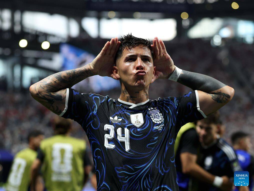 Enzo Fernandez đang có một kỳ World Cup thành công cùng tuyển Argentina. Ảnh: Xinhua