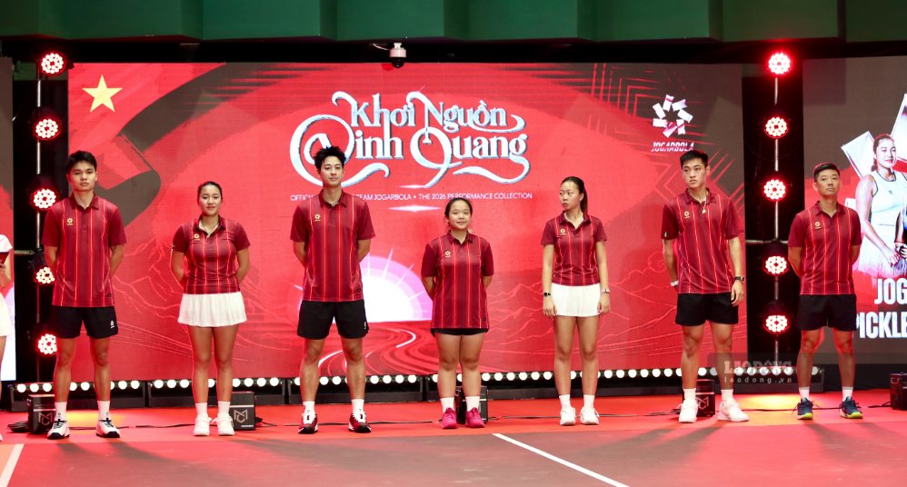 Linh Giang, Vinh Hien, Minh Quan... participate in the Jogarbola pickleball team. Photo: Minh Ngoc