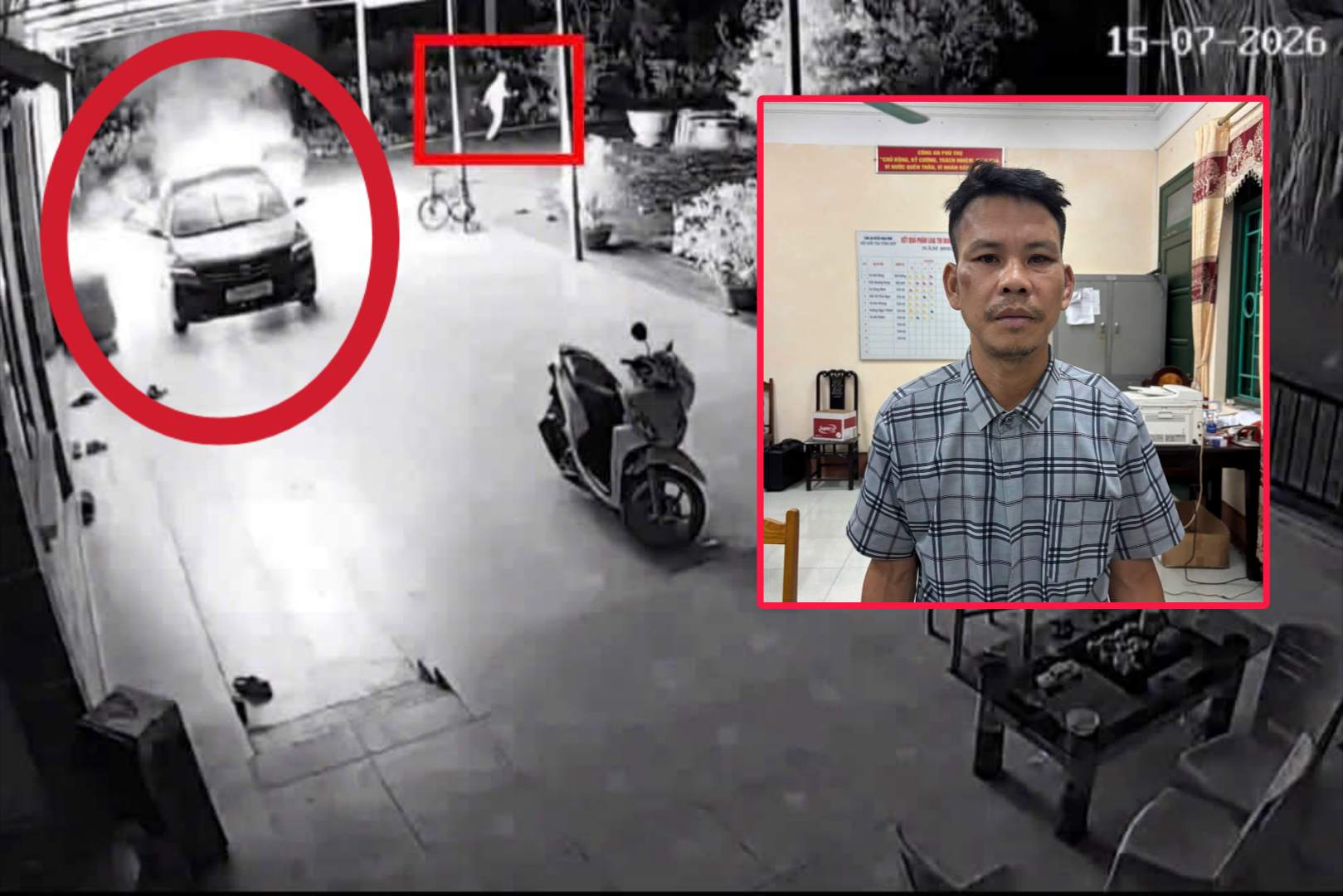 Đối tượng phóng hỏa đốt xe ôtô nhà hàng xóm tại xã Đoan Hùng đã bị bắt. Ảnh: Công an tỉnh Phú Thọ