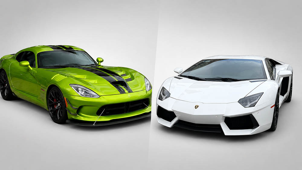 Dodge Viper ACR Snakeskin ACR Edition and Lamborghini Aventador LP700-4 appeared on the streets of Ho Chi Minh City, attracting the attention of car lovers. Graphics: Thanh Vu / Using AI