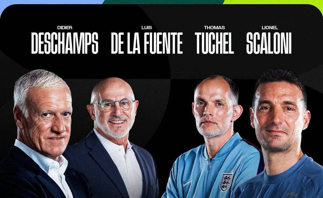 De la Fuente and Scaloni defeated Deschamps and Tuchel respectively.  Photo: FIFA