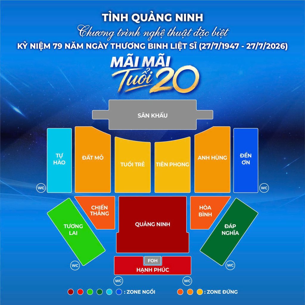 Stage design of the "Forever Age 20" Concert. Photo: Department of Culture, Sports and Tourism of Quang Ninh province