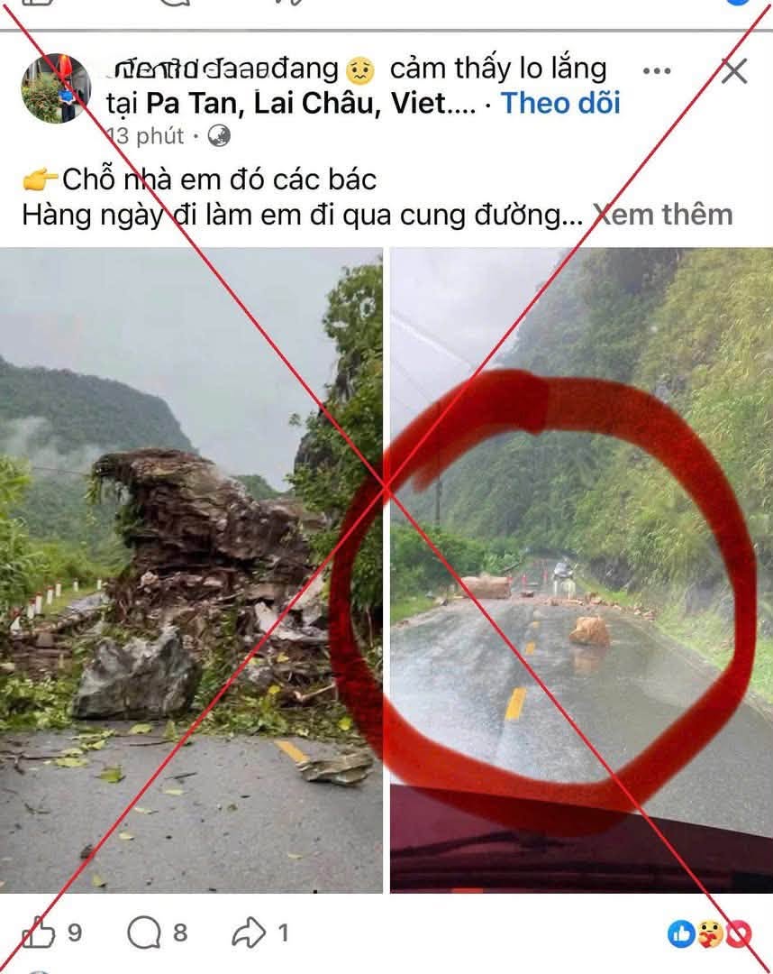 Thông tin giả, chưa kiểm chứng bị lực lượng chức năng điểm mặt. Ảnh: Công an Lai Châu