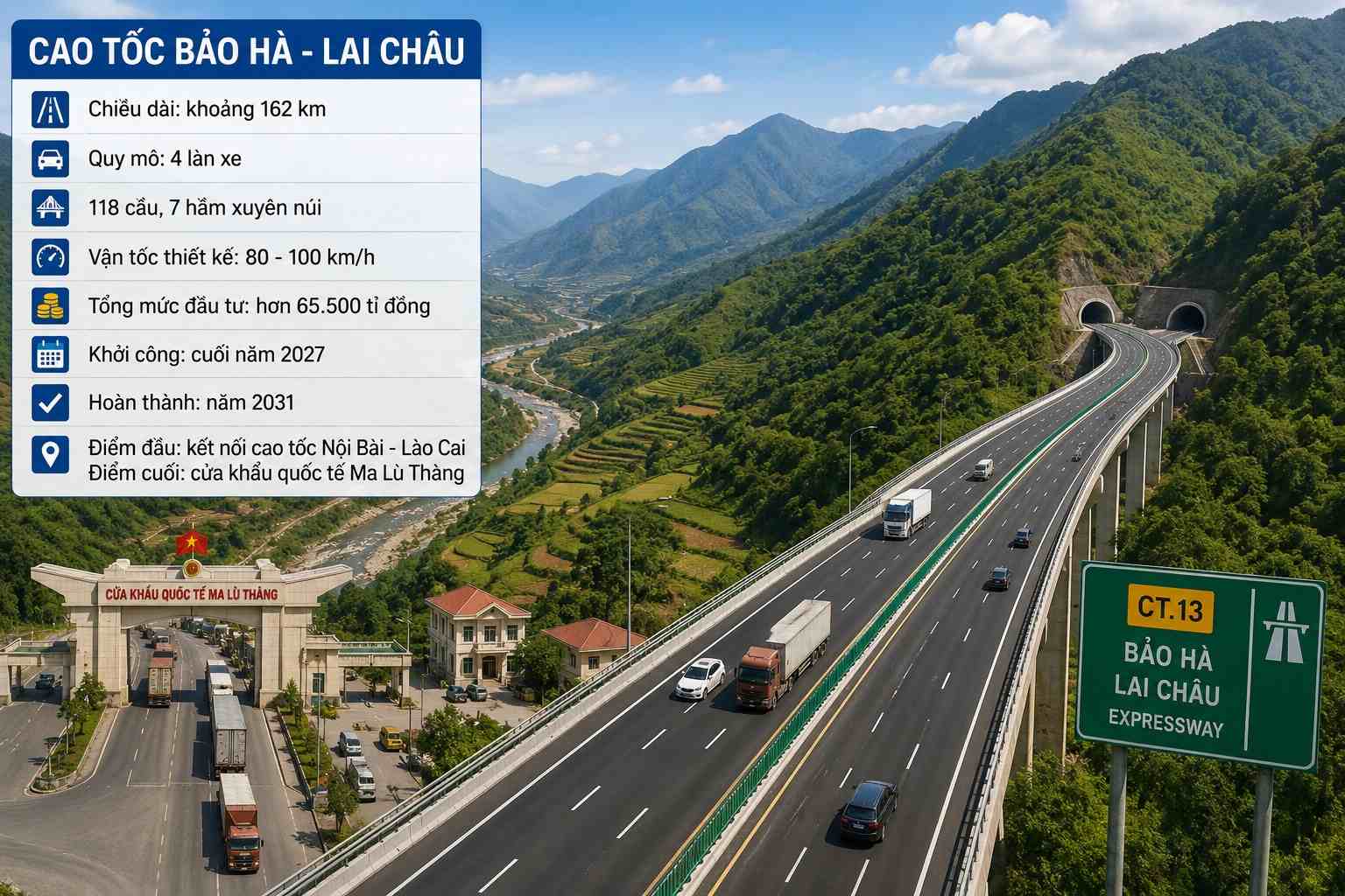 Lai Chau province is preparing for the construction of the Bao Ha - Lai Chau expressway. Illustrative photo created by AI