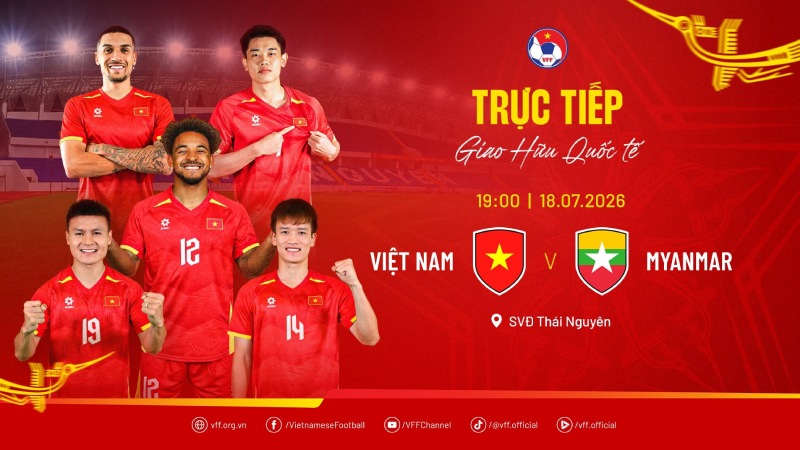 Link to watch live Vietnam vs Myanmar match in the international friendly match before the ASEAN Cup 2026. Photo: VFF