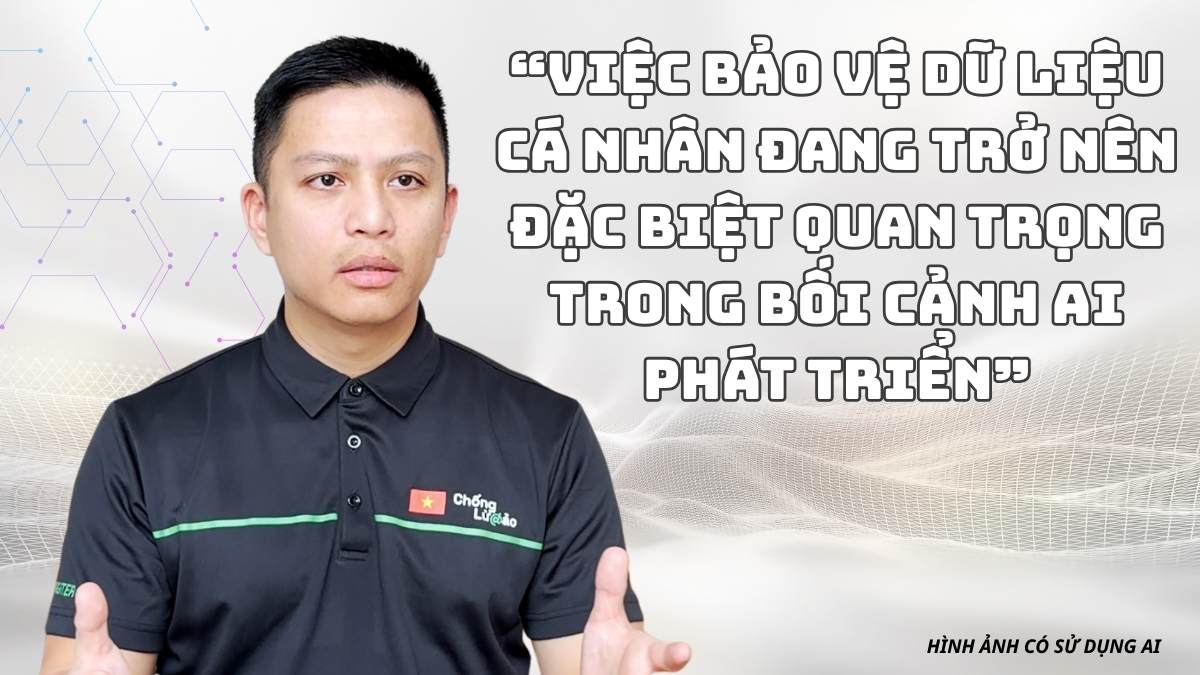 Theo ông Ngô Minh Hiếu, trong thời đại AI, người dùng cần thận trọng hơn với mọi thông tin trên mạng xã hội. Ảnh và đồ họa: Hạo Thiên
