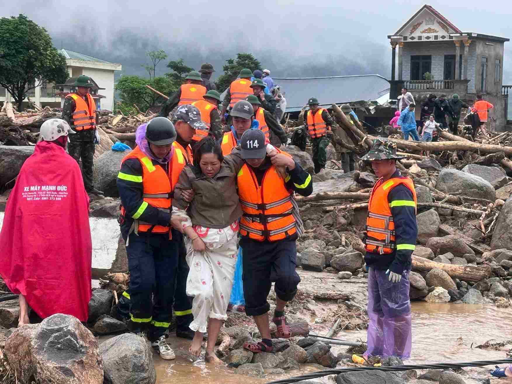 Lai Chau is suffering heavy damage due to natural disasters. Photo: Lai Chau Police