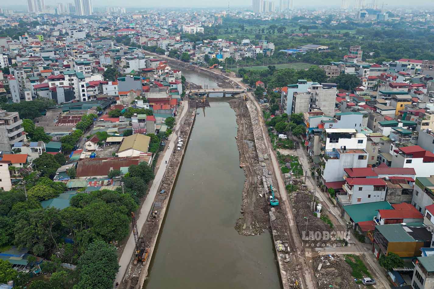 Sau thời gian triển khai, dự án cải tạo hạ lưu sông Kim Ngưu nối sông Tô Lịch, đoạn qua xã Đại Thanh và phường Hoàng Liệt đang bước vào giai đoạn hoàn thiện nhiều hạng mục quan trọng.
