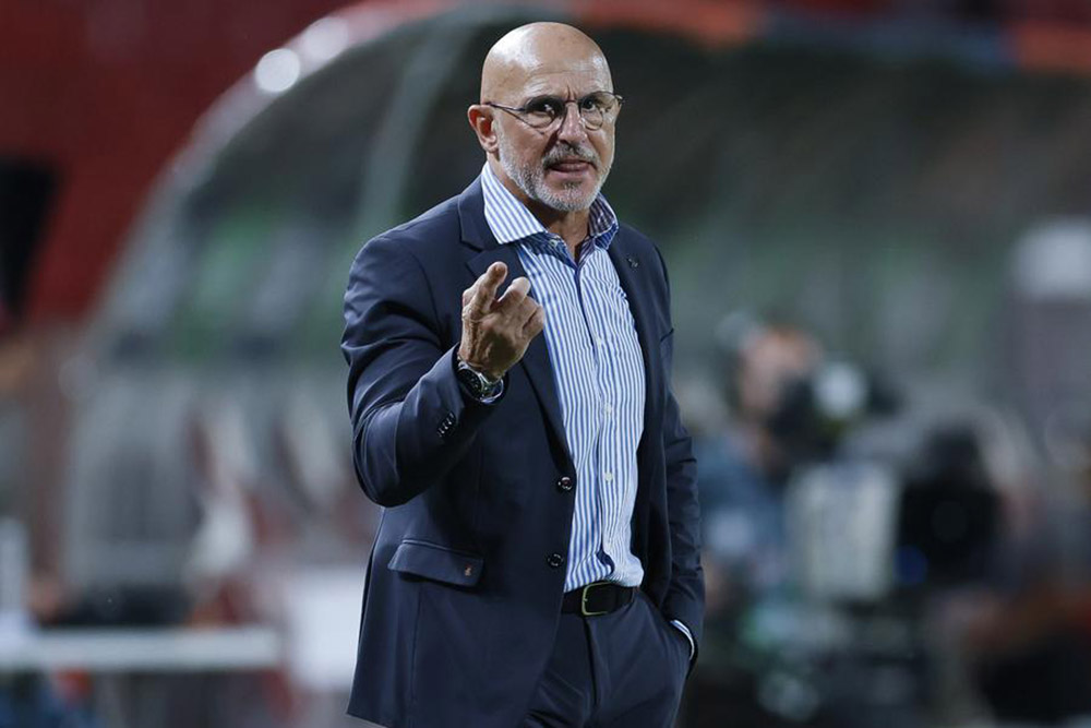 Coach Luis de la Fuente of the Spanish team. Photo: Xinhua