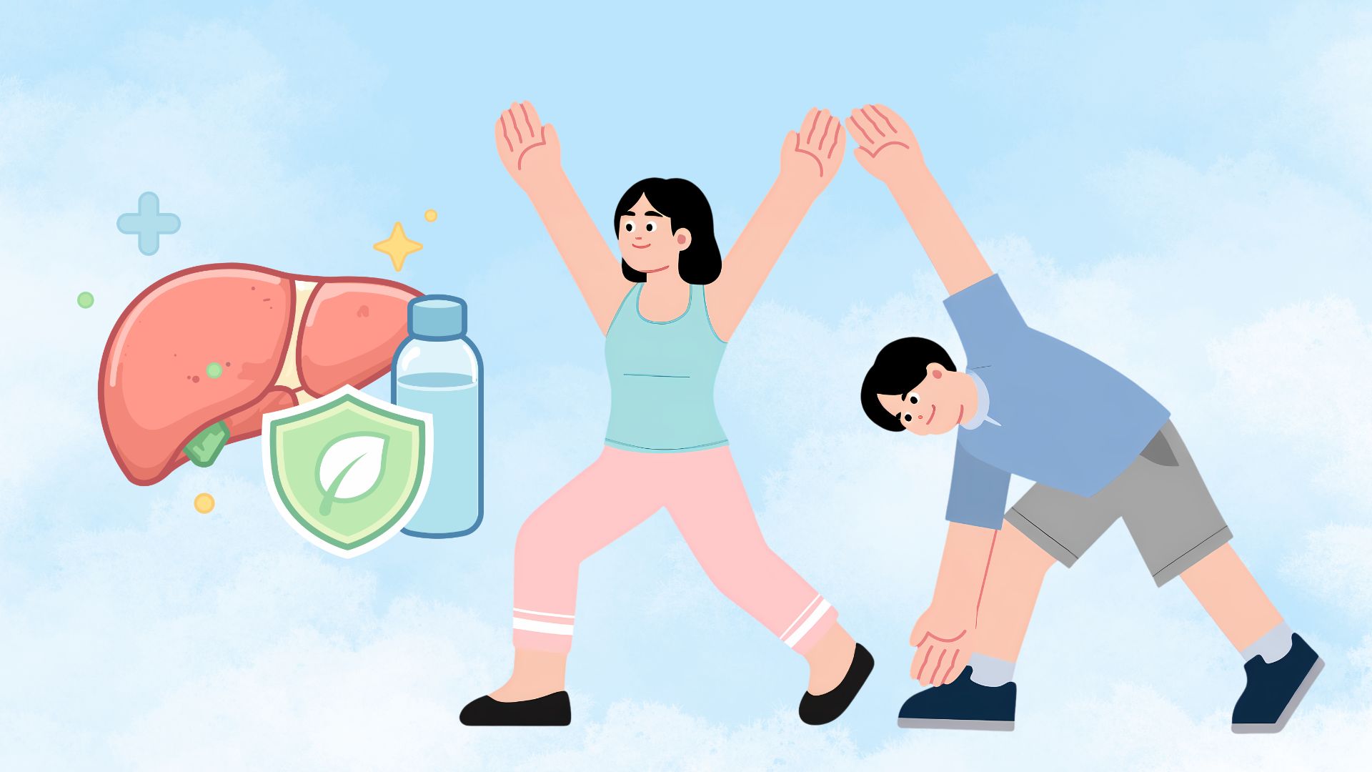 Regular exercise is a habit that helps protect a healthy liver. Graphics: Thanh Thanh/Source: Canva