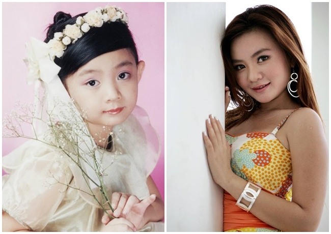 Xuân Mai lúc còn bé và khi trưởng thành. Ảnh: Nghệ sĩ cung cấp.