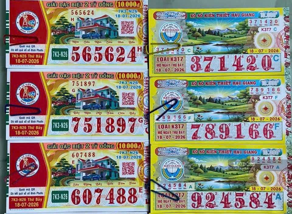 Kết quả xổ số hôm nay ngày 18.7: TPHCM, Long An, Bình Phước, Hậu Giang. Ảnh: Anh Tú