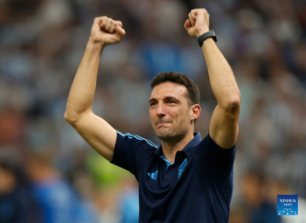 Lionel Scaloni is facing the opportunity to become the first coach in history to successfully defend the World Cup title. Photo: Xinhua