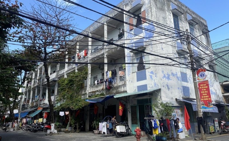 Chung cư Thuận Phước (quận Hải Châu) có 8 khối nhà, hiện đã xuống cấp trầm trọng. Ảnh: Cổng thông tin Đà Nẵng