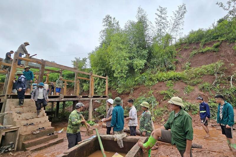 Xã Mường Chiên, tỉnh Sơn La nhanh chóng khắc phục hậu quả mưa lũ. Ảnh: UBND xã Mường Chiên