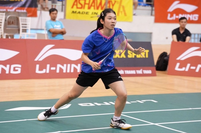 Badminton player Nguyen Thi Thu Huyen is a promising young face of Vietnamese badminton. Photo: Li-ning