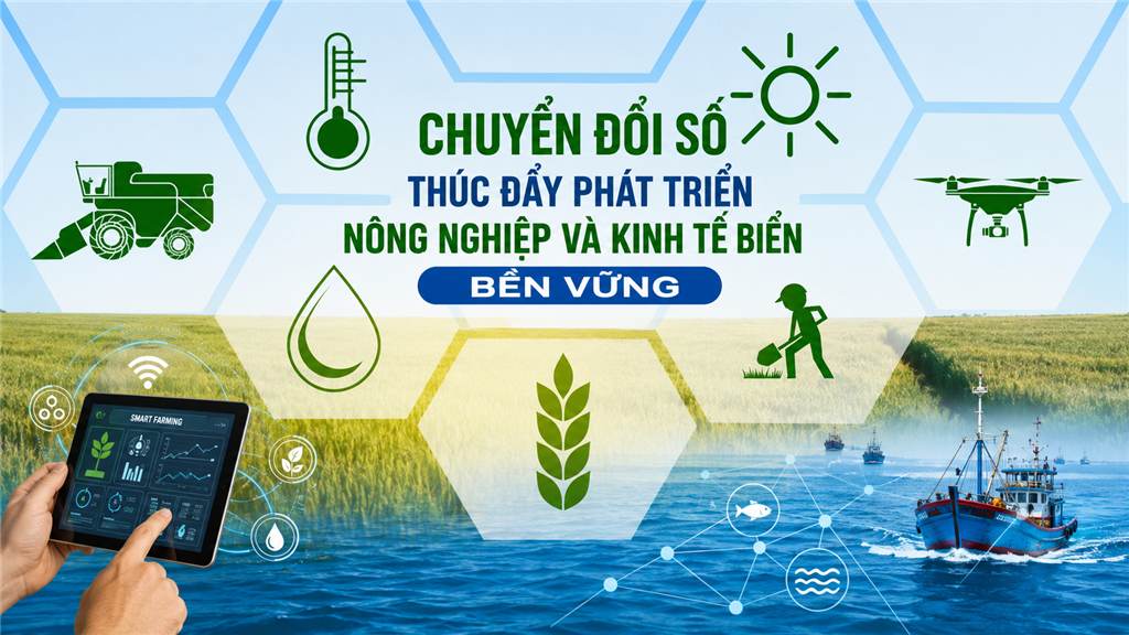 Cà Mau xây dựng kho dữ liệu số phục vụ phát triển nông nghiệp và kinh tế biển. Ảnh do AI tạo.