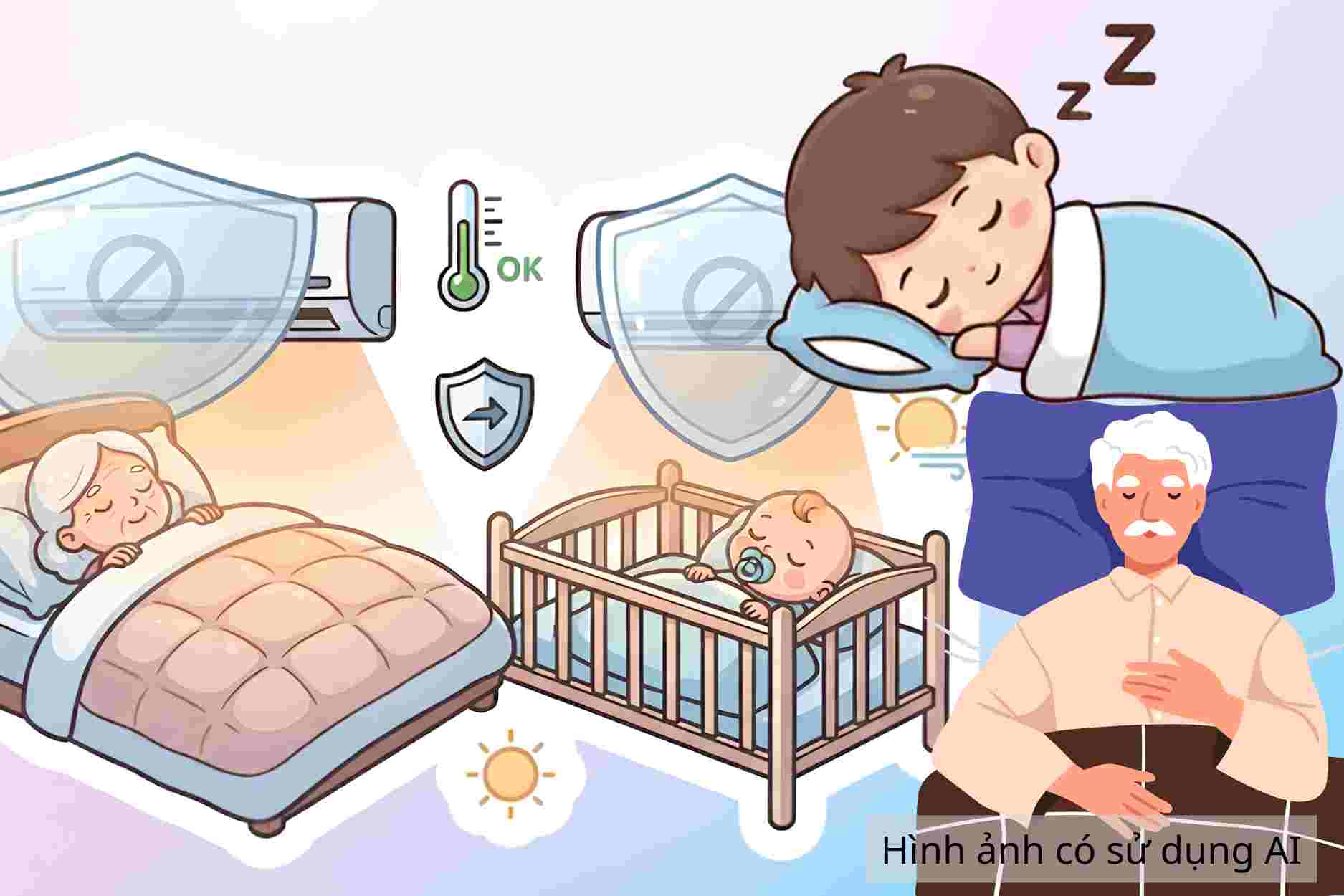 Doctors show how to help the elderly and young children sleep better in the summer