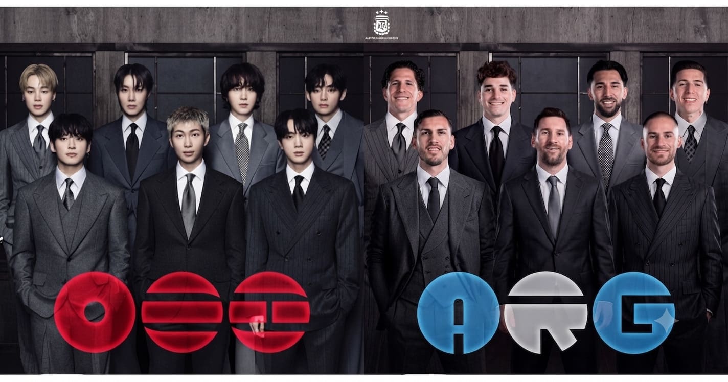 Argentina uses images and lyrics from BTS to fuel the fire before the World Cup final. Photo created by AI Gemini