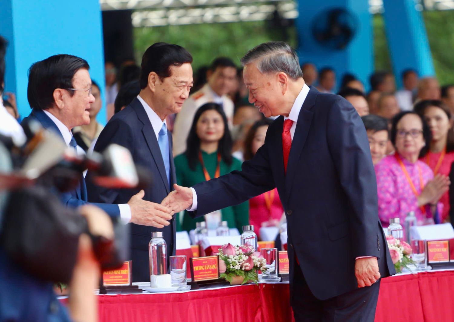 General Secretary and President To Lam attends the anniversary ceremony. Photo: Anh Tu