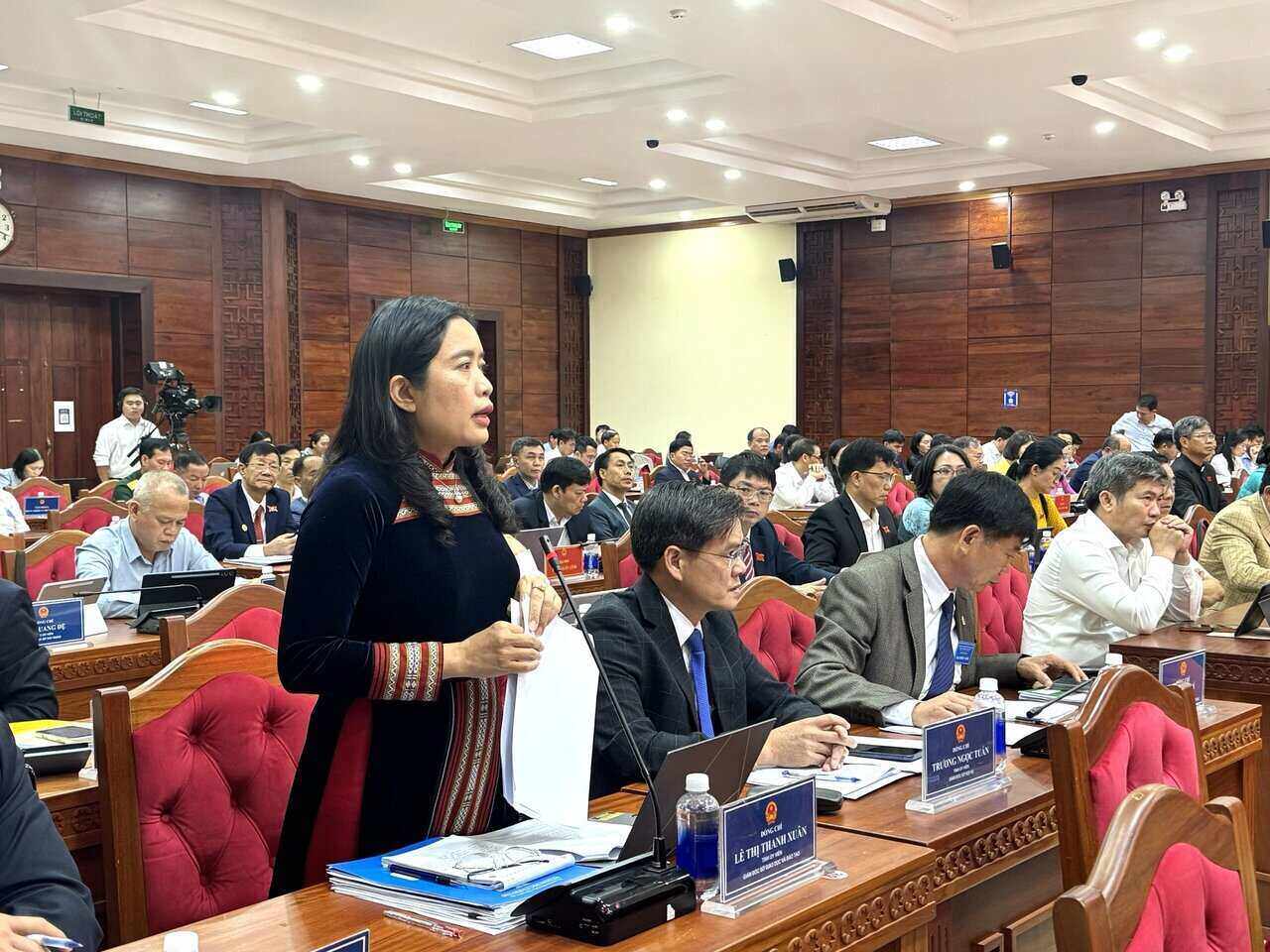 Ms. Le Thi Thanh Xuan - Director of Dak Lak Department of Education and Training speaks at the meeting. Photo: Bao Trung