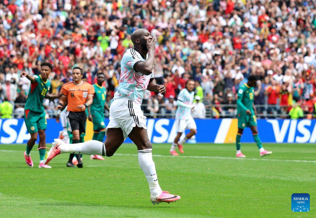 Lukaku ăn mừng bàn thắng. Ảnh: Xinhua