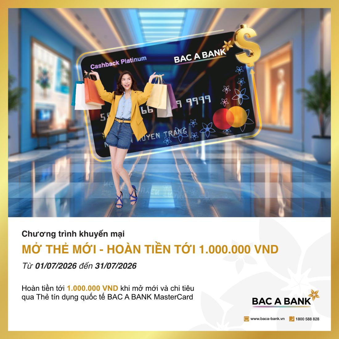 Programa "Abre una nueva tarjeta - Reembolsa hasta 1.000.000 VND". Foto: Bac A Bank