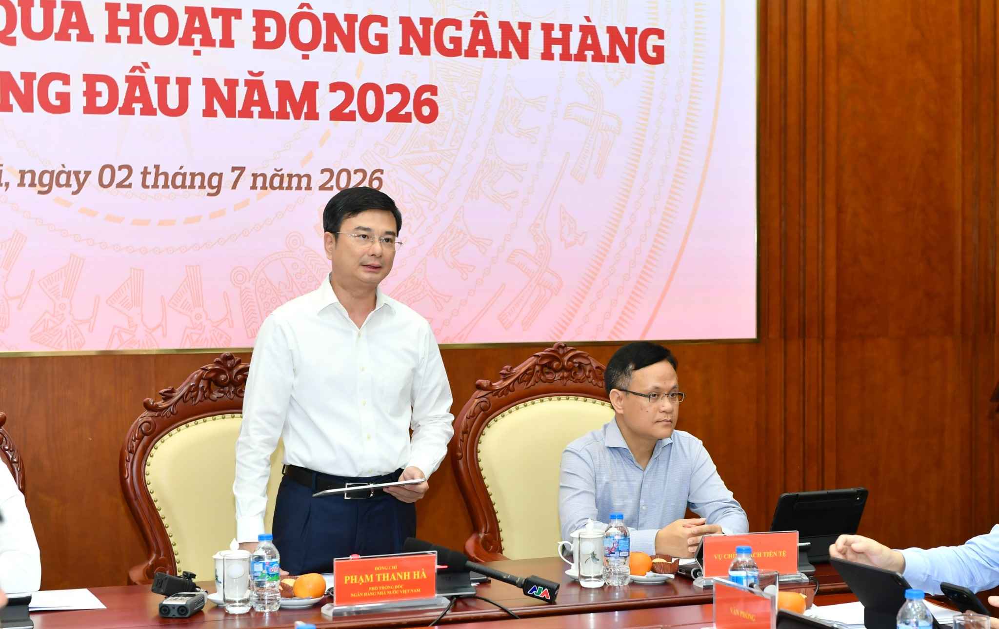 Phó Thống đốc Ngân hàng Nhà nước (NHNN) Phạm Thanh Hà phát biểu tại Họp báo. Ảnh: BTC
