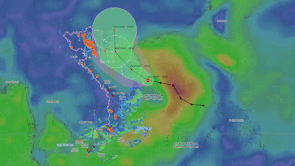 Forecast time for storm No. 1 to enter the Gulf of Tonkin causing widespread heavy rain