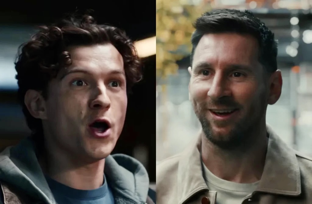 Tom Holland appears with Lionel Messi in the promotional video "Spider-Man: Brand new day". Photo: cut from video