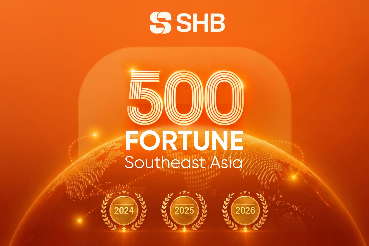 For three consecutive years SHB has appeared in the Fortune Southeast Asia 500. Photo: SHB