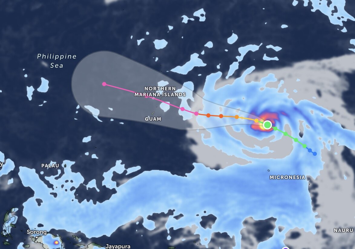 Super typhoon Ba Vi is forecast to become one of the strongest storms in the world in 2026. Photo: Zoom Earth