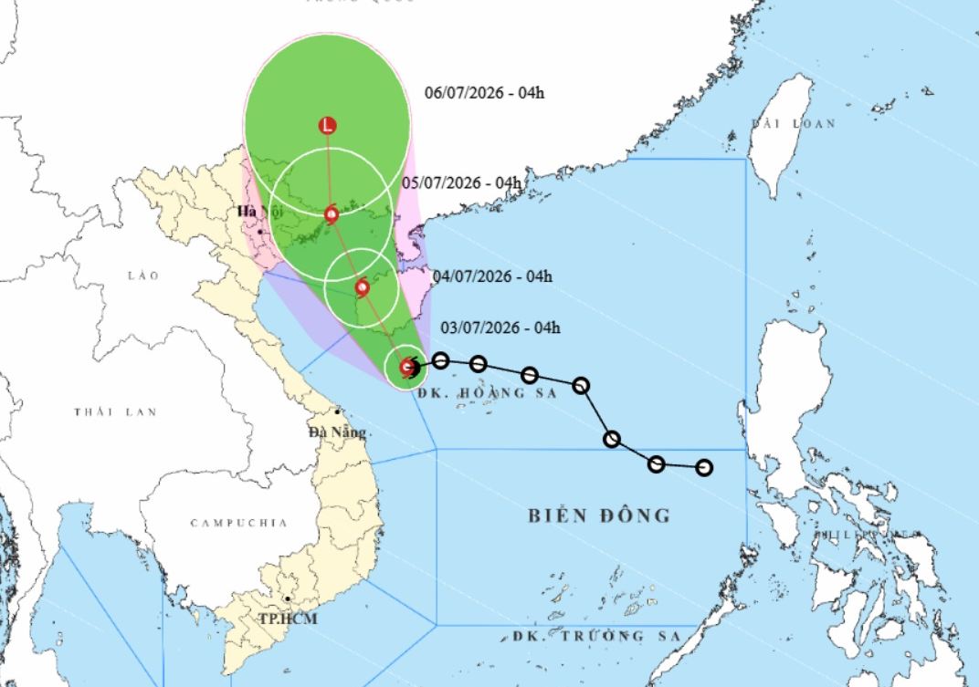 Update on the direction of storm No. 1 Maysak in the East Sea. Photo: National Center for Hydro-Meteorological Forecasting