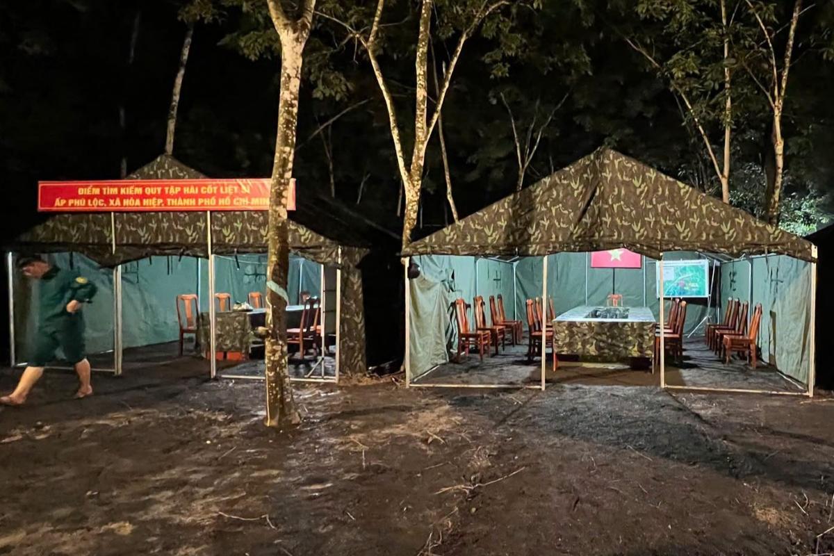 Search and repatriation site for martyrs' remains in Hoa Hiep commune, Ho Chi Minh City. Photo: Provided by Hoa Hiep Commune People's Committee