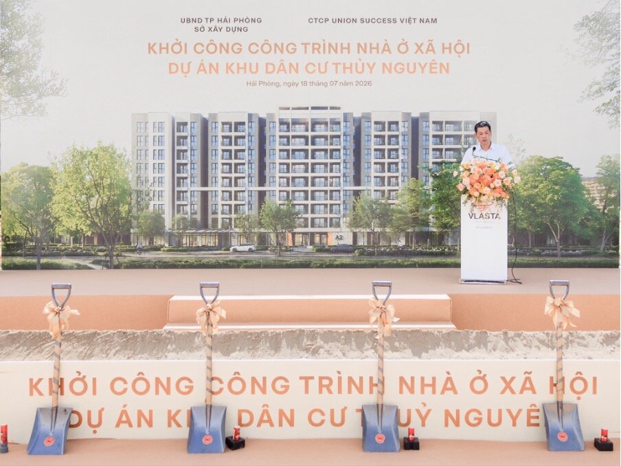 Khu nhà ở xã hội nằm trong khu đô thị Vlasta - Thủy Nguyên dự kiến cung ứng gần 1.000 căn hộ.