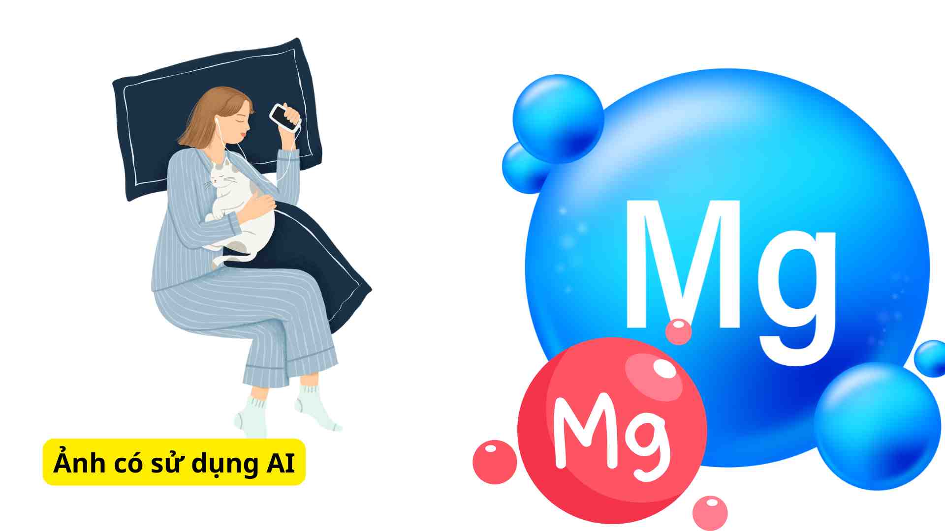Supplementing with 100mg of magnesium per day may be related to a 58% reduction in the risk of insomnia. Graphic photo: Huong Son/ Photo using AI