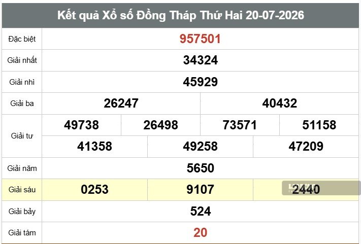 Kết quả xổ số Đồng Tháp. Ảnh: Thế Toàn