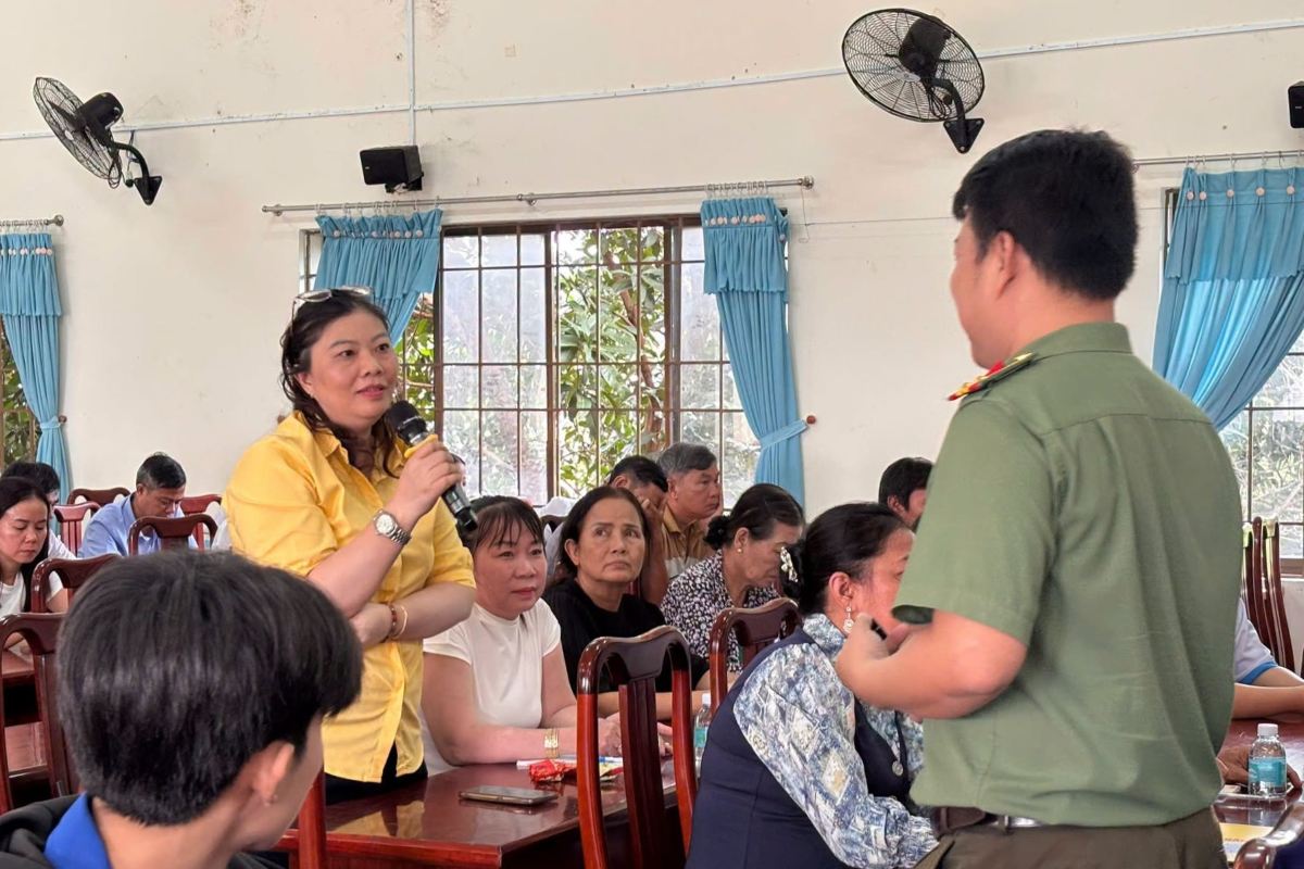 Scene of propaganda and dissemination of laws on drug prevention and control... in Long Dien commune. Photo: Provided by the Vietnam Fatherland Front Committee of Long Dien commune