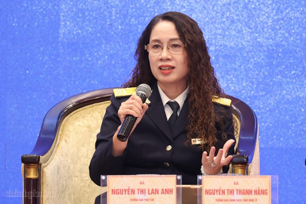 Bà Nguyễn Thị Lan Anh - Trưởng ban Pháp chế (Cục Thuế) cho biết các KOL/ KOC/affiliate/freelancer phải xác định doanh thu để tính nghĩa vụ thuế. Ảnh: VGP