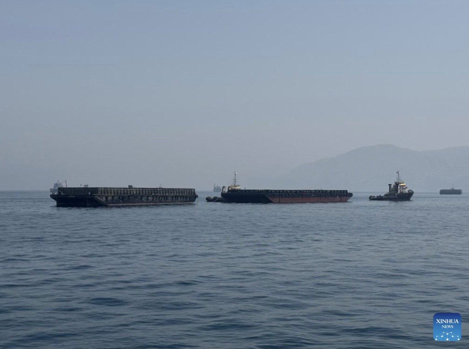Cargo ship operating in Oman Sea. Photo: Xinhua