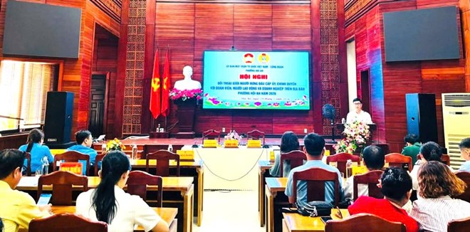 Công đoàn phường Hội An, Đà Nẵng tổ chức đối thoại giữa người đứng đầu cấp uỷ và đoàn viên, người lao động. Ảnh Công đoàn Hội An cung cấp