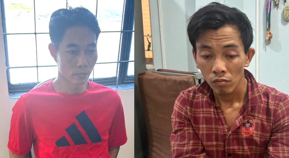 Công an đã nhanh chóng bắt giữ 2 đối tượng gây ra vụ cướp giật tài sản. Ảnh: Công an cung cấp