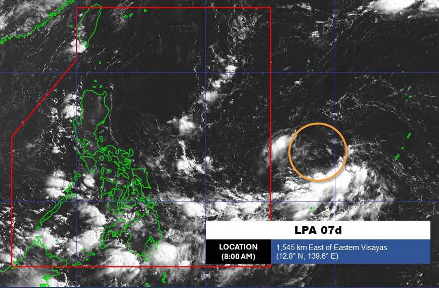 New low pressure formed near the East Sea. Photo: PAGASA