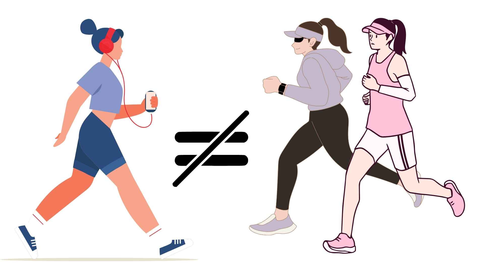 Running helps increase fitness, walking has its own advantages. Graphics: Ha May/Source Canva