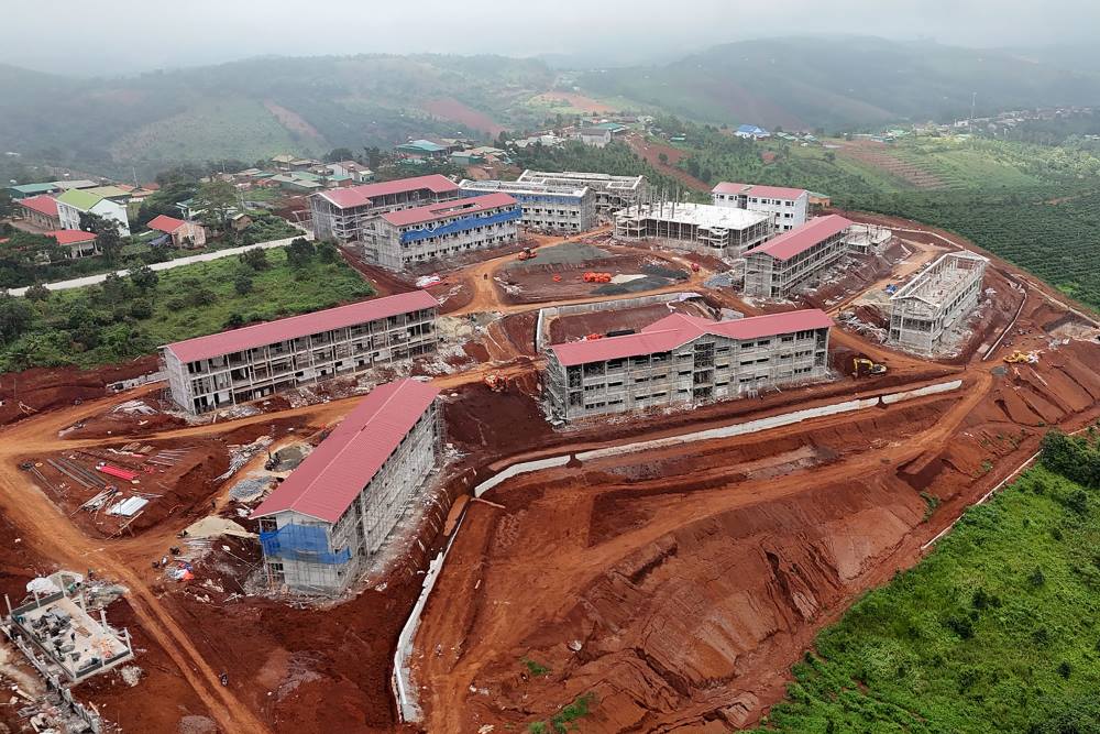Quang Truc Primary and Secondary Inter-level Boarding School has completed about 64% of the volume. Photo: Lam Dong Provincial People's Committee
